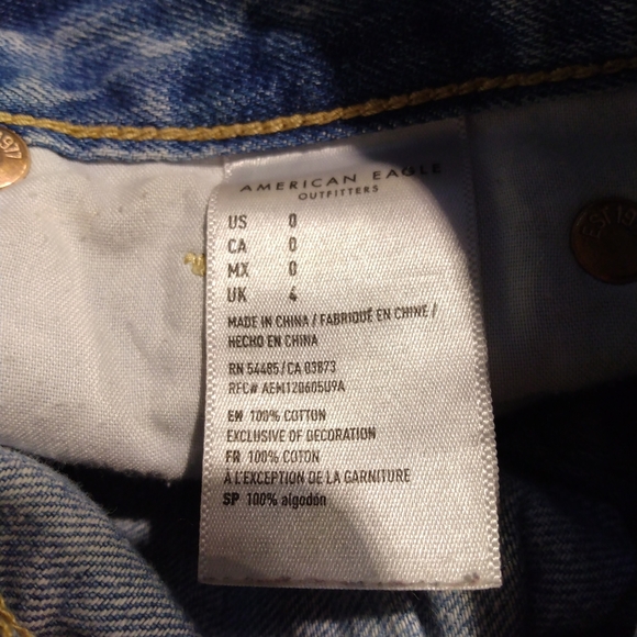 American Eagle Women's Hi Rise Festival Midi Ripped Shorts - Picture 7 of 7